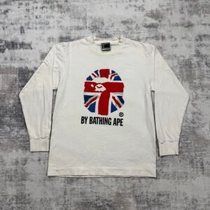 Authentic Bape 2000's Union Jack UK Ape Head Longsleeve M